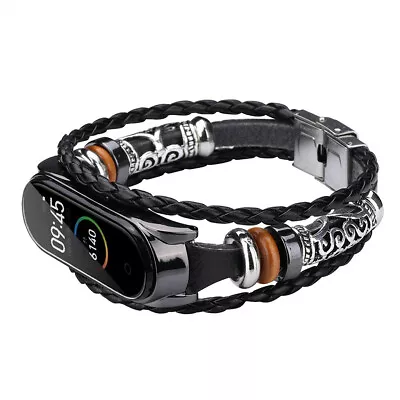 For Xiaomi Mi Band 4 Replacement Leather Beading Bracelet Strap Weave Braided.B • $16.90