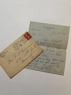 University Of Wisconsin Handwritten Letter 1900 Ladies Hall - Madison Wisconsin • $12.50