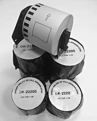 $26.26 • Buy 6 Rolls- Labels123 Brand-Compatible DK-2205 Brother Continuous Labels + 1 Frame