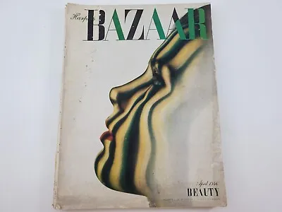 Harper's Bazaar April 1946 Vintage Ads Beauty Fashions Perfumes • $99