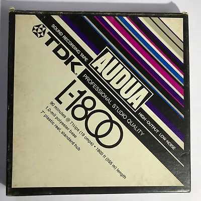 Vintage Reel To Reel Tape 7  TDK Audua L-1800 • £22.50