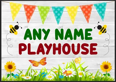 Personalised Any Name Playhouse Sign Metal Sign Bedroom Play Room Child Boy Girl • £9.99