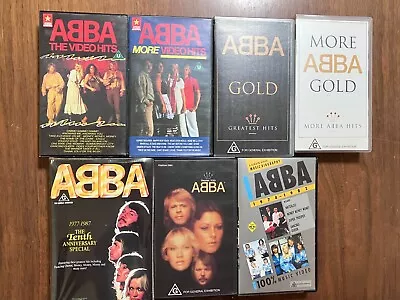 (Some Rare!) 7x ABBA VHS Video Collection 10th Anniversary More Video Hits Gold • $99.95