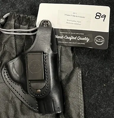 J Frame 2” IWB Black Clip Leather Right Holster By Falco • $40