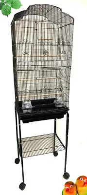 64  Large Canary Parakeet Budgie Cockatiel LoveBird Finch Bird Cage Roll Stand • $64.76