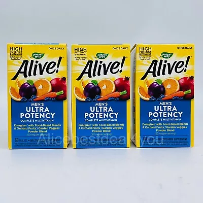 Alive! Men’s Ultra HIGH Potency Complete Multivitamin 3PK X 60 Tablets Exp 4/24 • $19.20