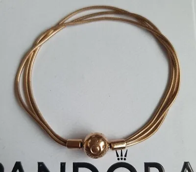 $189 • Buy Pandora Rose Gold Multi Chain Bracelet 589338C00 18cm