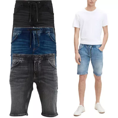 TOM TAILOR Mens Shorts Regular Fit Stretch Knee Length Summer Denim Half Pants • £14.99