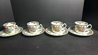 Villeroy & Boch Alt Amsterdam Set Of 4 Coffee Tea Cups & Saucers Germany Vintage • $44.95