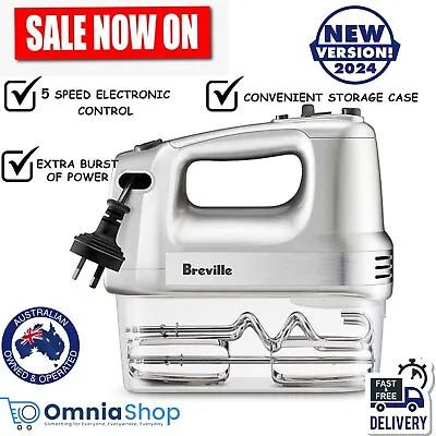 Breville Kitchen Electric Hand Mixer Egg Beater Dough Hook Retractable 5 Speed • $140.97