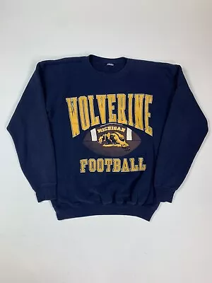 Vintage 90s Michigan Wolverines Football Sweatshirt XL Pullover NCAA Sportswear • $20.97