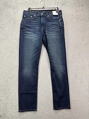 J.Crew Jeans Men 30X30 484 Blue Distressed Slim Fit Straight Dark Wash Denim NEW • $38