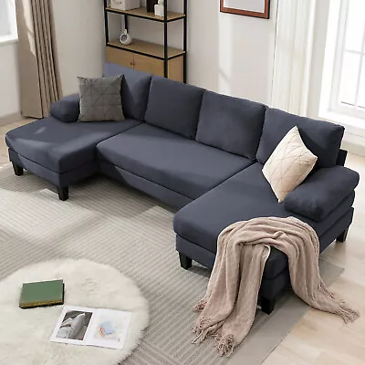 U Shaped Sectional Sofa 4 Seater Sofa Living Room Modern Couch With Chaise • $489.99