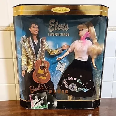 Barbie Loves Elvis Presley Giftset 1996 Collector Edition 2 Dolls Mattel 17450 • $54.69