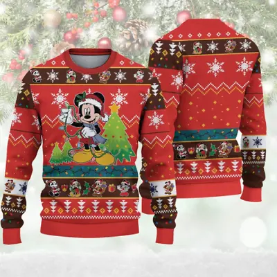 Mickey Mouse Santa Happy Season Of Joy Christmas Premium 3D SWEATER Christmas • $38.94