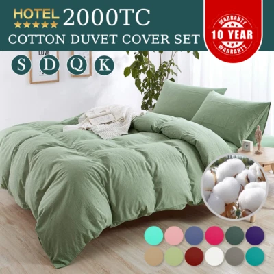 $24.29 • Buy Cotton Doona Duvet Quilt Cover Set Pillowcase King Single Double Queen King Size