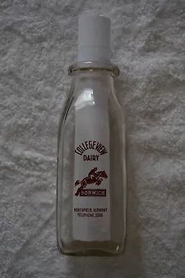 College View Dairy Norwich University Northfield VT Horse Pic Milk Bottle 1957 • $24.99