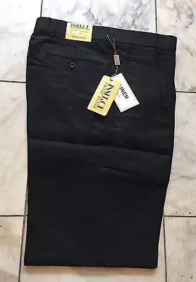 Nwt Inserch  Pleated 100% Linen Black Pants Mens Size 56 • $39.99