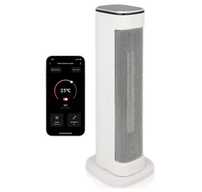 Princess 348575 Smart Ceramic Tower Heater Adjustable Thermostat 2000w White • £54.99