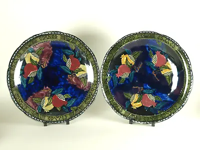 Pair Of Antique S.Hancock & Sons RubensWare 'Pomegranate' Hand Painted Plates • £39.99