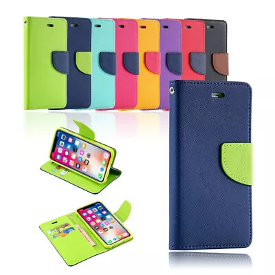 $6.99 • Buy For IPhone X Xs Max XR Leather Wallet Case Flip Card Soft Gel Shockproof Cover