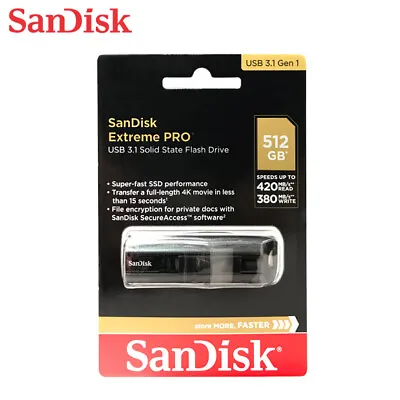 SanDisk 512GB Extreme PRO CZ880 USB3.1 Solid State Flash Pen Drive + Tracking • $103.73