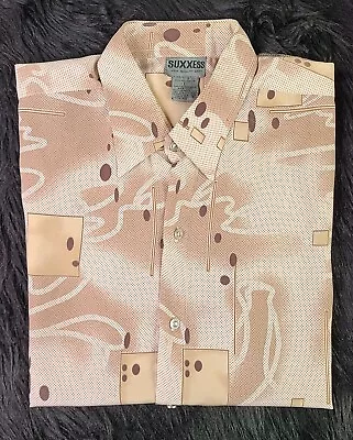 Suxxess Brown Short Sleeve Sparkle Button Down Men's (L) • $13.76