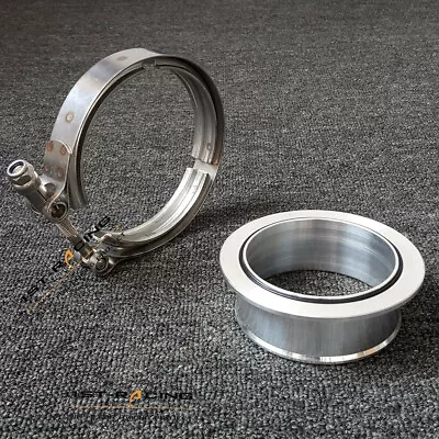 Stainless Steel Turbo V-Band Clamp+Aluminum Flange For S400 S400SX S500 S500SX • $39.47