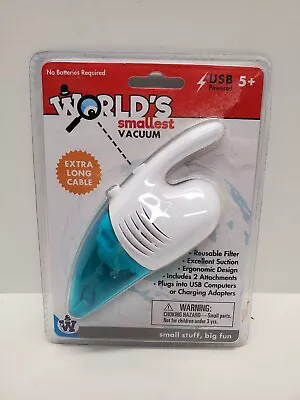 Worlds Smallest Vacuum USB Battery Powered Dust Vac Miniature Desk Toy • $8.95