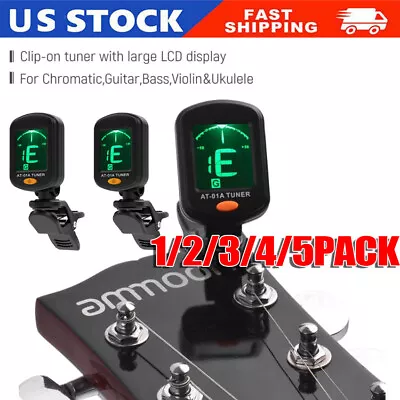 LCD Clip On Chromatic Acoustic Electric Guitar Bass Ukulele Banjo Violin Tuner • $19.49