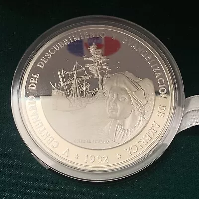 Dominican 1992 Columbus 100 Pesos 5oz Silver Proof Coin • $299