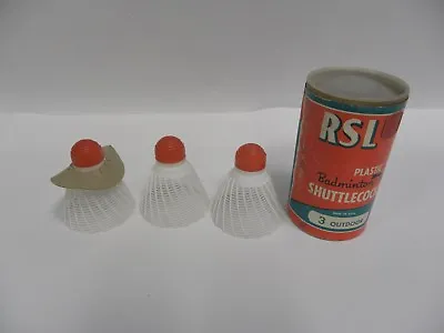$12.95 • Buy Lot  3  Vintage RSL Badminton Shuttlecocks Outdoor With Container (A3)