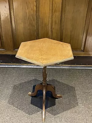 Vintage Wood Flip Top Pedestal Table Or Plant Stand Display H 26.0” • $124.99