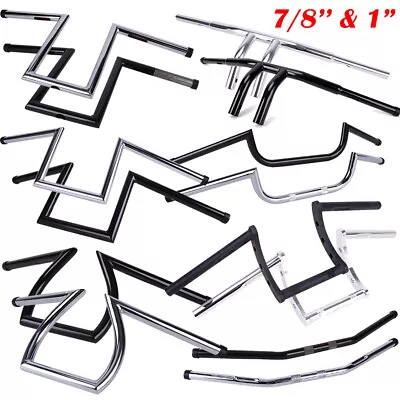 $34.31 • Buy Motorcycle 1'' & 7/8  Handlebars Z Bar Drag Bars For Harley Honda Yamaha Suzuki