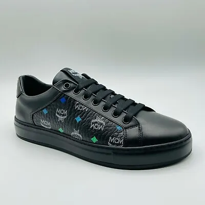 $550 MCM Women Black Spectrum Diamond Rainbow Logo Visetos Sneakers MES9SMM08BA • $229.50