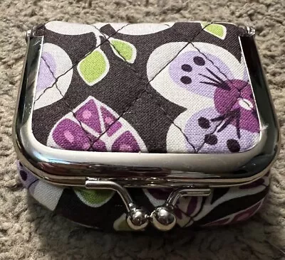 Vera Bradley Kisslock Contact Lens Case In Plum Petals • $13.50