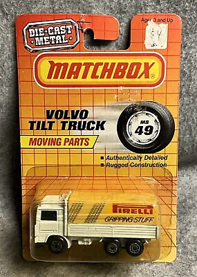 1990 Matchbox Pirelli Gripping Stuff Volvo Tilt Truck #49 • $7