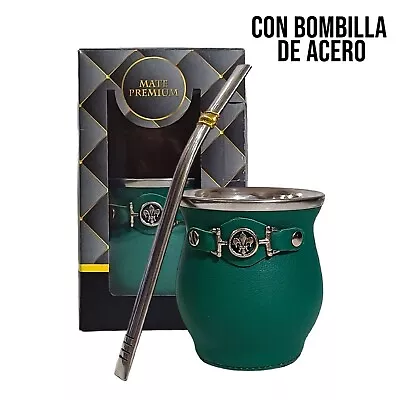 009V New Set Yerba Mate Kit: Iron Gourd (Cup) Iron Bombilla (Straw) Box • $39.90
