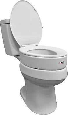 Toilet Seat Riser Elongated Raised Toilet Seat Adds 3.5 Inches To Toilet... • $48.99