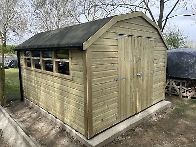 Garden Shed 10x12 - Dutch Barn - Heavy Duty - Tanalised Timber • £2600