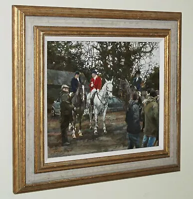 £1450 • Buy DENNIS SYRETT (b.1932) Fox Hunting Oil Painting 'Relaxing Before The Hunt' Bucks