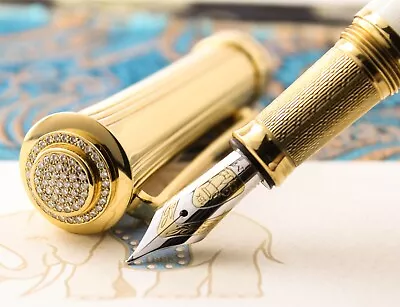 Michel Perchin Diamond South Beach White Vermeil LE Fountain Pen - #1/3 • $21800