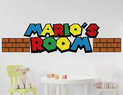 Nintendo Wall Decal Mario Bros Game Design Custom Vinyl Lettering Art Bedroom • $18