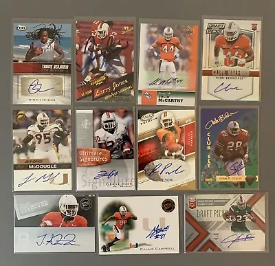 (11) All Miami Hurricanes Autograph LOT RCs Calais Campbell James Stewart • $29.95