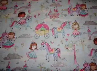Unicorn Fabric Cotton Fabric Fairy Princess Kids Fabric Cotton Material • $5
