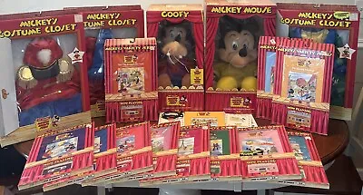 WOW Talking Mickey Mouse & Goofy W/11 Extra Tapes & 3 Clothes Works Read • £347.45