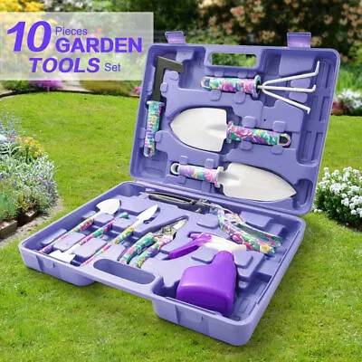 10pcs Gardening Tools Set Gift Garden Hand Tool Kit DIY Non Slip Ergonomic UK • £21.99