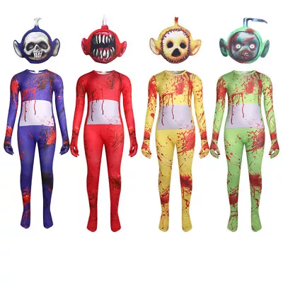 Kids Horror Teletubbies Cosplay Costume Jumpsuit Halloween Fancy Dress Up • $33.97