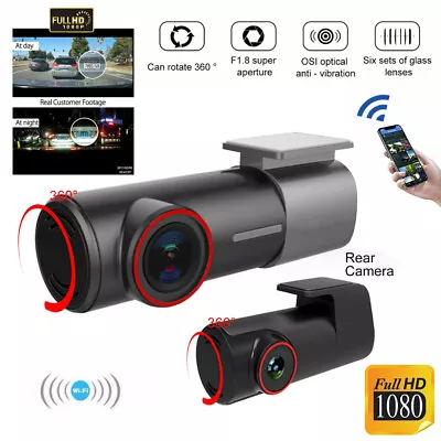 $108.56 • Buy U700 Dual Dash Car Camera Cam Front And Rear Night Vision WiFi 1080P 170° Angle