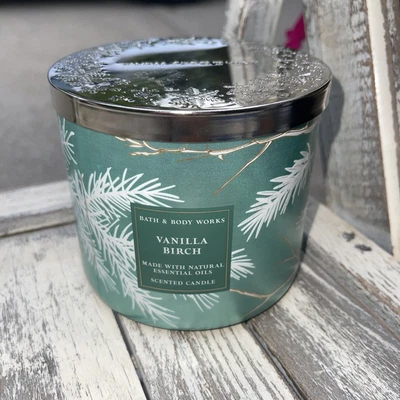 $27 • Buy Bath & And Body Works Vanilla Birch 3 Wick Candle 14.5oz Vanilla Sandalwood 